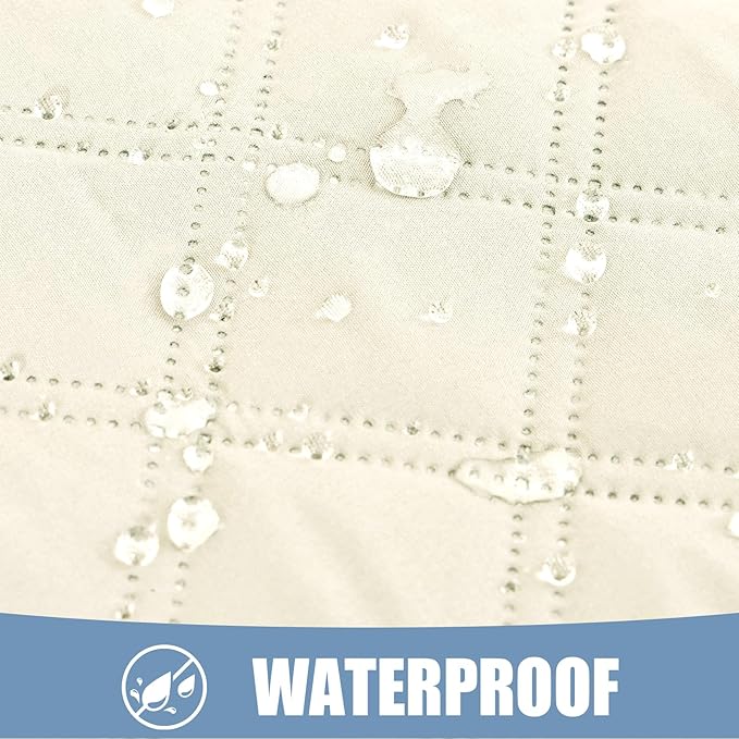 Smiry Waterproof Dog Bed Cover Pet Blanket, Soft Washable Dog Blanket for Furniture Bed Couch Sofa Reversible, Checkered (40"x90", Beige/Beige)