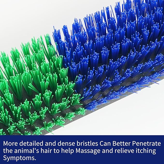 Livestock Scratch Brush With 16 Screws，Animal Back Scratching Brush for Cow,Cattle,Sheep, Horses,Pigs，Massage Grooming Tool(Green, 2pcs)