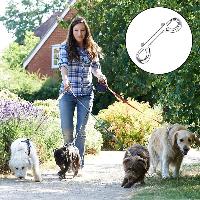 ERKOON 15 Pack Heavy Duty Snap Hooks Double Sided Clips for Hanging Horse Tack Sling Feed Buckets Dog Leash Collar Key Chain Zinc Alloy Metal Snaps Clip (4 Inch)