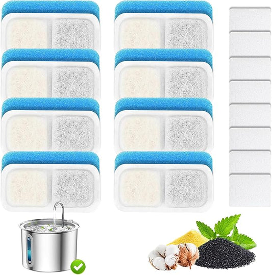 Opeth Cat Water Fountain Filter for 67oz/2L Stainless Steel Cat Fountain Filters,Cat Water Fountain Filters Replacement (8+8+8 Pack)
