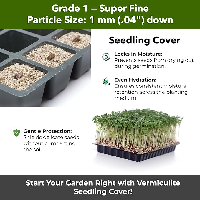 Organic Superfine Vermiculite for Indoor Gardening Plants and Mushrooms – Enhances Soil Aeration, Seed Germination, Rooting Cuttings – Small Packages and Bulk (Vermiculite Grade 1-Superfine,15 quarts)