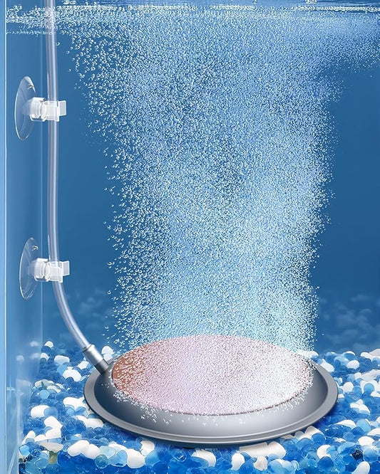Pawfly 4.9 Inch Fish Tank Air Stone with Suction Cups, Air Stone Bubble Diffuser for Aquariums Fish Tanks & Buckets (Pump and Tubing Not Included)