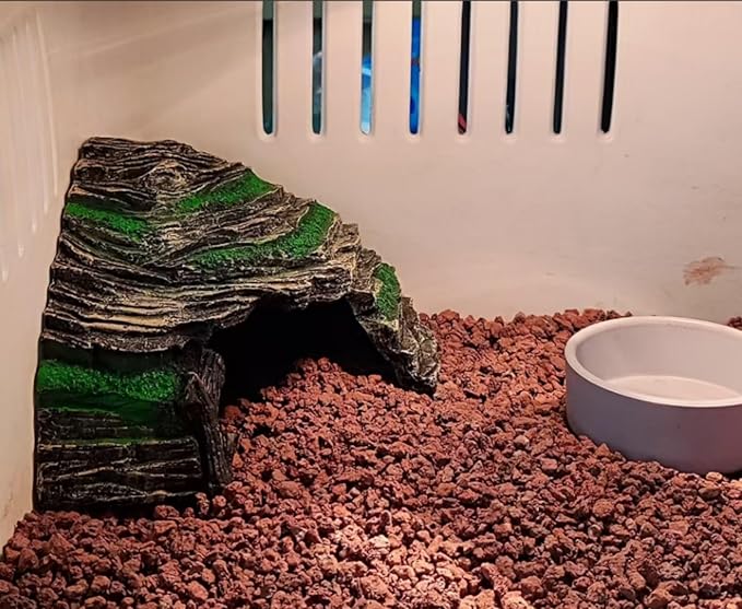 LEOTERRA Reptile Hide, Reptile Basking Platform and Aquarium Cave for Lizards, Geckos, Turtles,Snakes & Fish, Resin Material,Colorfast Underwater Design Aquarium & Terrarium Accessories