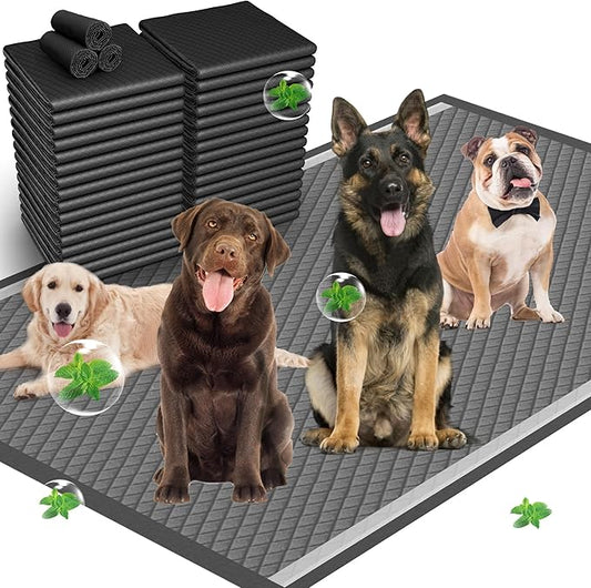 31"x47" Activated Charcoal Dog Pee Pads - 50 Count,Extra Large,Super Absorbent, Leakproof, Long-Lasting Odor Control, Ideal for Large Dogs and Potty Training Puppies