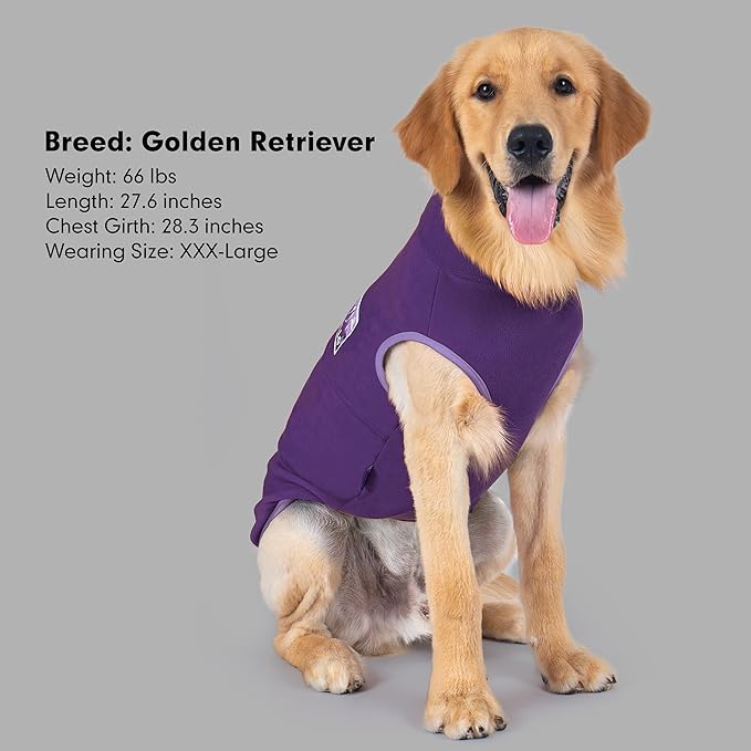 cyeollo 3XL Fleece Dog Sweater, Pullover Sweatshirt Stretchy Fleece Vest Warm Winter Fall Clothes for Large Dogs Boy Girl Turtleneck Pet Apparel, Purple XXXL
