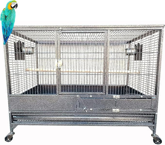 Extra Large Heavy Duty Single Stackers Breeding Breeder Parrot Amazon African Grey Aviary Bird Flight Cage Side Doors with Rolling Wheels 36" L x 24" W x 30" H