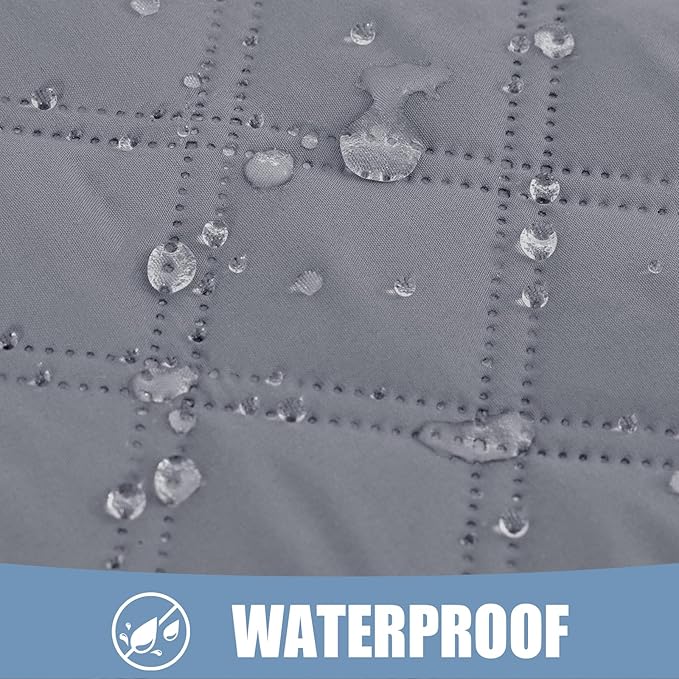 Smiry Waterproof Dog Bed Cover Pet Blanket, Soft Washable Dog Blanket for Furniture Bed Couch Sofa Reversible, Checkered (52"x82", Grey/Grey)