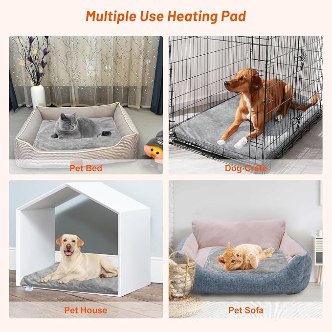Heated Cat Bed for Indoor Cats, Electric Pet Heating Pad for Dogs Cats with Timer, 9 Level Temperature Cat Heating Pad Waterproof Heated Mat for Puppy Dog Cat (18" X 18")