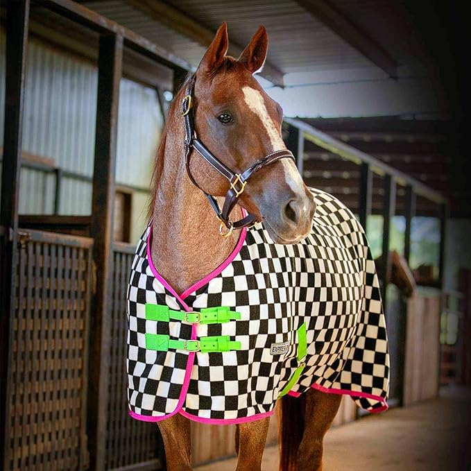 Jeffers Expression Fleece Cooler for Horses, Standard Neck, Skater Cowgirl 87"- Equine Towel Blanket, Moisture Absorbent, Light Weight, Best for Drying, Exercise, Bathing, Adjustable Belly Bands