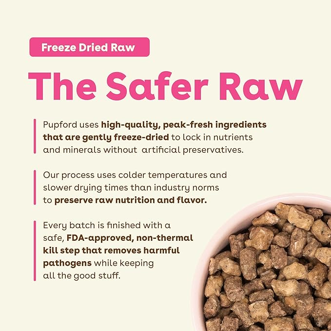 Pupford Good Dog Food, Freeze-Dried Raw, High-Protein, Superfood Ingredients, Vet-Approved, No Fillers or Artificial Additives (Lamb & Salmon Recipe, 16 oz)