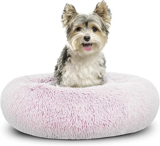 The Dog’s Bed Sound Sleep Original Calming Dog & Cat Bed, Anti-Anxiety Plush Faux Fur Donut Nest Snuggler, with Removable Cover