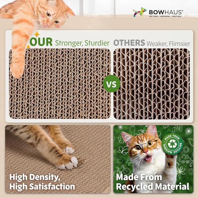 Infinity Cat Scratcher Lounger, Reversible Scratcher, Durable & Long-Lasting, Cat Cardboard Scratcher, Large Cat Scratching Pad, Scratching Board, Infinity Scratch Pad for Indoor Cats, White