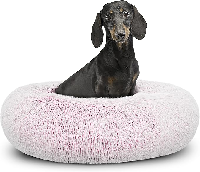 The Dog’s Bed Sound Sleep Original Calming Dog & Cat Bed, Anti-Anxiety Plush Faux Fur Donut Nest Snuggler, with Removable Cover