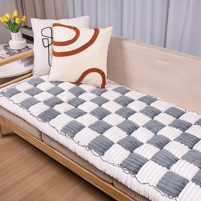 Dog Couch Cover Protector, Dog Bed Mat for Couch Washable Pet Bed Cover, Large Dog Blanket Pet Friendly Sofa Cover, Blue-Grey, 27 * 59 ''