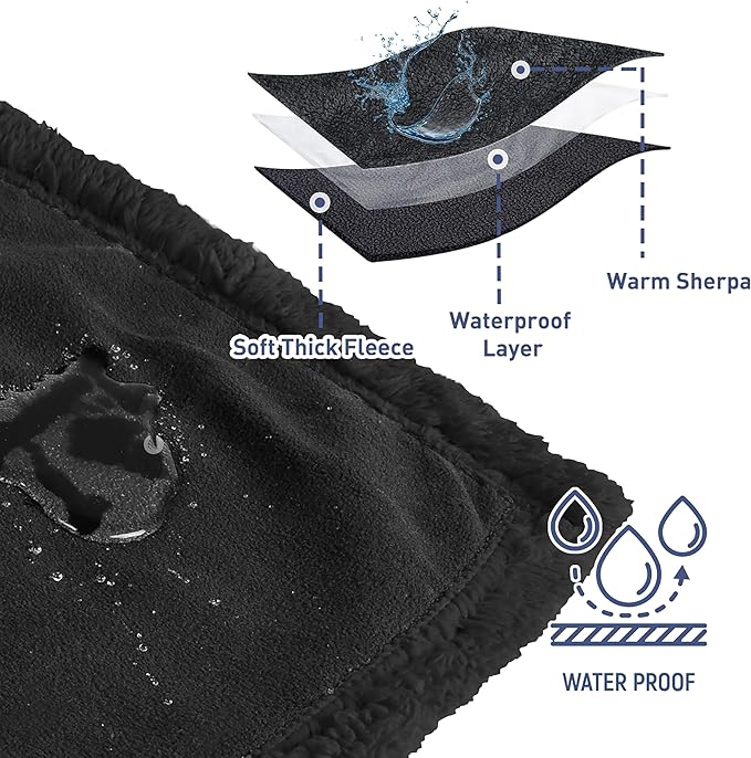 Kritter Planet Waterproof Dog Blanket, Reversible Water Proof Pet Blanket for Couch, Bed & Sofa, Washable Couch Covers for Large Dogs - Protects Furniture from Fur, Dirt, and Accidents