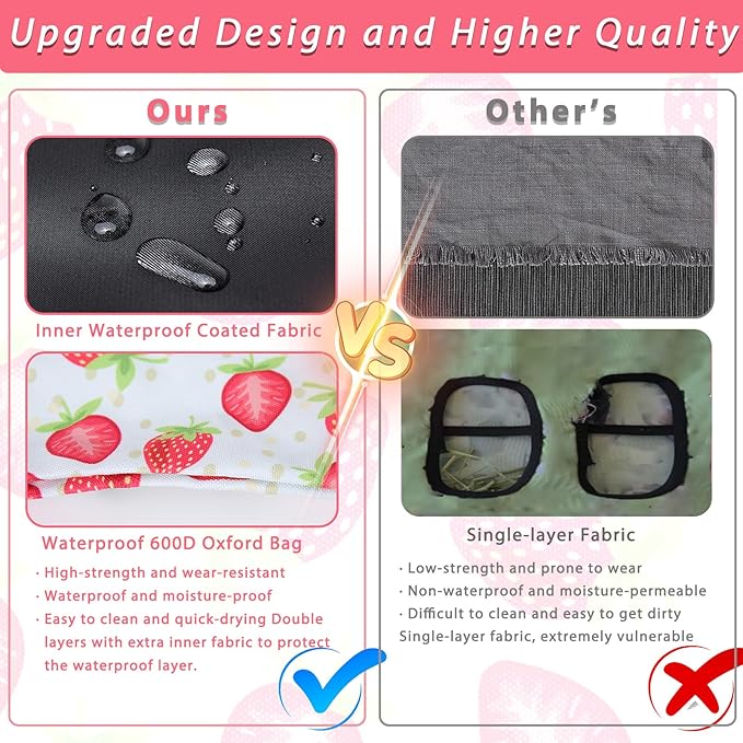 DZWLKJ Guinea Pig Hay Feeder, 2 Pack, 10 x 8 x 0.4 Inches, Stainless Steel, Rabbit Hay Bag, 600D Oxford for Small Pets,Chinchilla,Hamsters