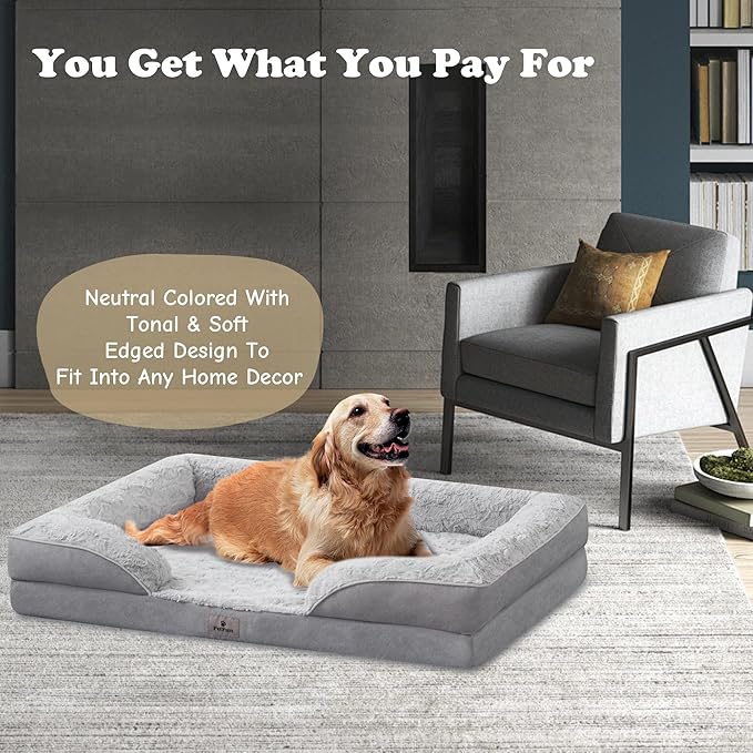 Orthopedic Dog Bed for Extra Large Dogs - XL Washable Dog Sofa Beds Large, Supportive Foam Pet Couch Bed with Removable Washable Cover, Waterproof Lining and Nonskid Bottom