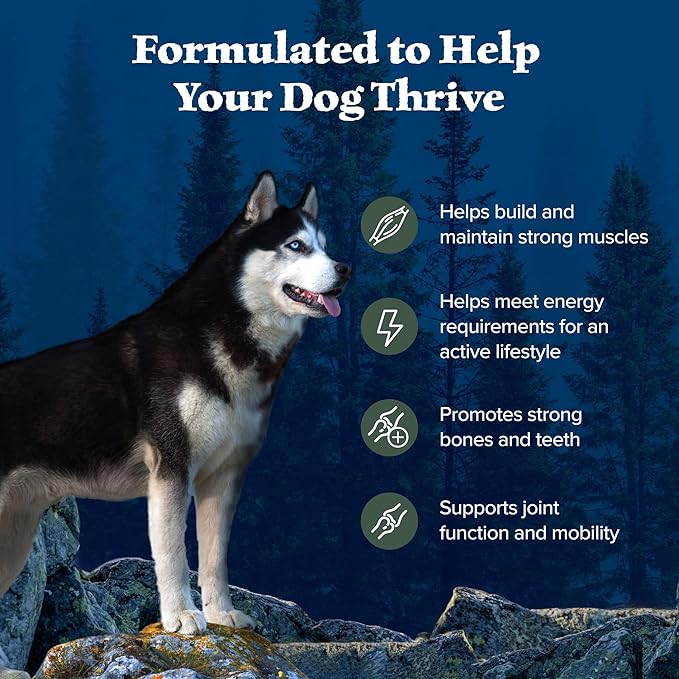 Blue Buffalo Wilderness Natural High-Protein Dry Food for Adult Dogs, WITH WHOLESOME GRAINS, Duck, 28-lb Bag.