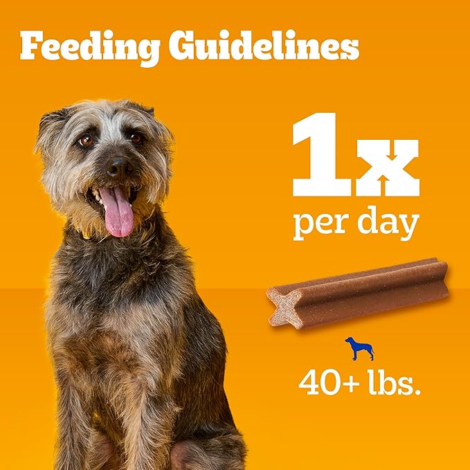 Pedigree Dentastix Large Breed Dog Treats, Beef Flavor, 2.08 lb. Bag (40 Treats)