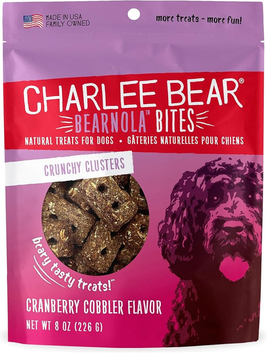 Charlee Bear Bearnola Bites Dog Treats, Cranberry Cobbler Flavor, 8oz
