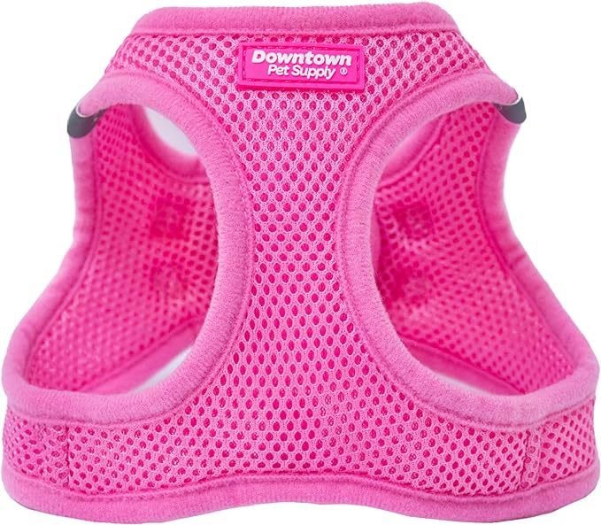 Downtown Pet Supply Step-in Dog Harness – No Pull, Adjustable Padded Mesh with Reflective Trim, Secure Buckle Strap – Comfortable & Breathable Small Dog Harness, Medium, Pink