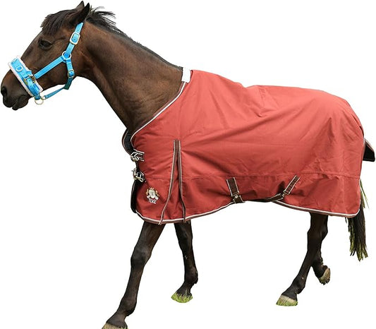 T TEKE Deluxe Turnout Horse Blankets, 1200D Waterproof and Breathable Horse Care Blankets for Winter 200gram Filling (51"-87" Including Miniature/foal Size)