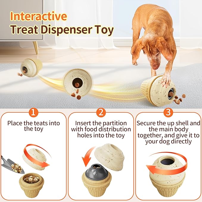 Dispensing Dog Food Dispenser, Keep Dogs Busy,Interactive Chew Toys for Small Medium Large Dogs, Power Chewer