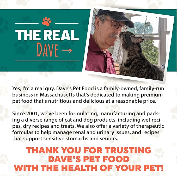 Dave's Pet Food Grain Free Wet Cat Food Gravy (Turkey & Giblets Dinner in Gravy), Made in USA Naturally Healthy Canned, Added Vitamins & Minerals, 5.5 oz Cans (24 Pack)