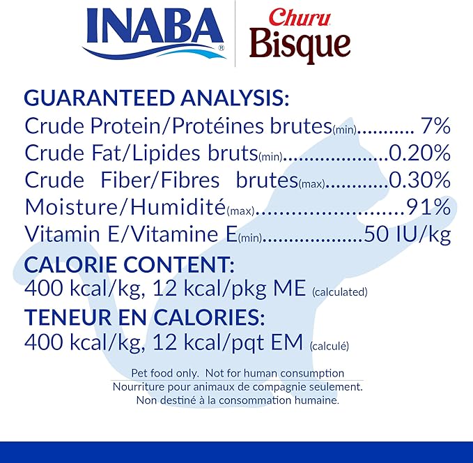 INABA Churu Bisque for Cats, Creamy Lickable Purée Side Dish with Vitamin E, 1 Ounce per Pouch, 5 Pouches, Chicken Variety Pack
