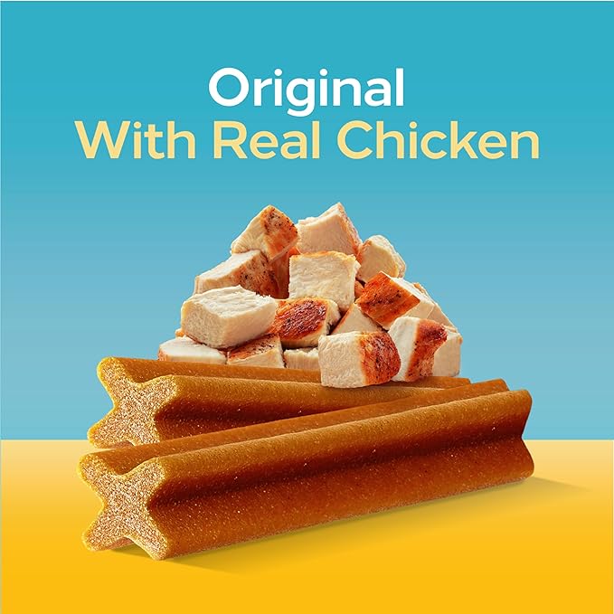 Pedigree Dentastix Small & Medium Breed Dog Treats, Original with Real Chicken, 13.93 oz. Bag (25 Treats)