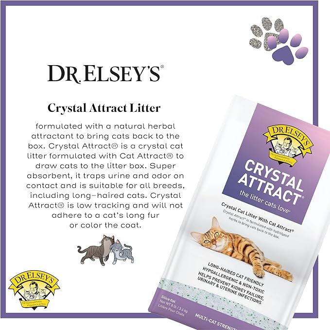 Dr. Elsey's Crystal Attract Silica Cat Litter, 8lbs