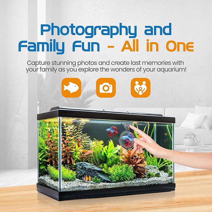 Flipper DeepSee Viewer MAX 5" Black - Coral and Fish Magnifier for Reef Tank and Freshwater Aquarium Photography and Videography - Magnetic Magnifying Glass