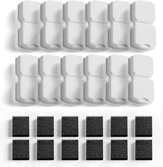 GIOTOHUN Cat Water Fountain Filter: 24 Cat Fountain Filter Replacement - 24 Pet Fountain Filter - 12 Carbon Filters & 12 Foam Filters - Suitable for GIOTOHUN Stainless Steel Cat Fountain S11