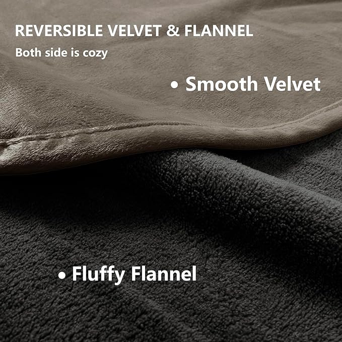 Waterproof Blanket for Bed Protection, Washable Dog Blankets for Couch, Soft Reversible Pet Throw Furniture Protector Cover for Sofa-82"x108",Light Brown+Dark Brown