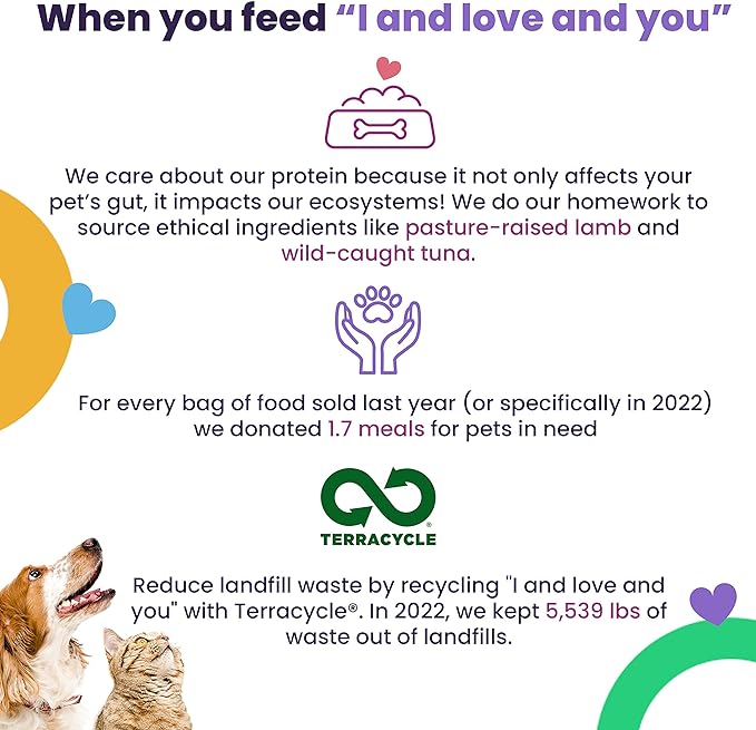 I and love and you Nude Super Food Dry Dog Food - Salmon + Whitefish - Prebiotic + Probiotic, Grain Free, Real Meat, No Fillers, 5lb Bag