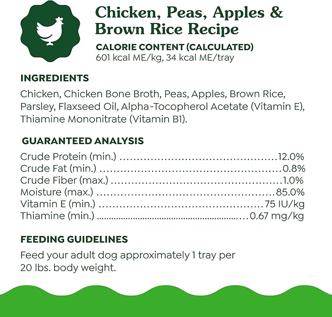 Greenies Smart Topper High Protein Wet Mix-in for Dogs, Chicken, Peas, Apples & Brown Rice Recipe in Vitabroth Broth - Bone Broth + Vitamins E & B1, 10 Count