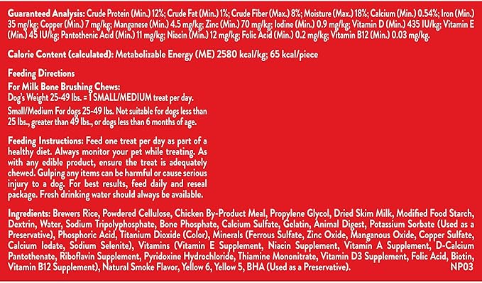 Milk-Bone Original Brushing Chews, 35 Small/Medium Daily Dental Dog Treats Scrubbing Action Helps Clean Teeth (Pack of 2)