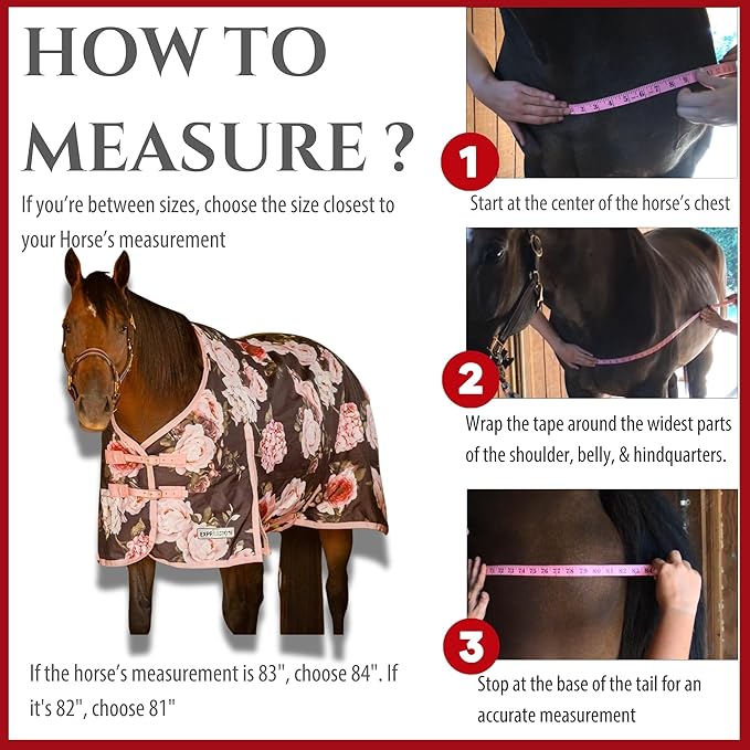 Jeffers Expression 1200 Denier Standard Neck Turnout Blanket, Rose Garden, 69" - Waterproof, Breathable Horse Blanket with 0g Polyfill, No insulation - Ideal Protection for Wind and Rain, Light Weight