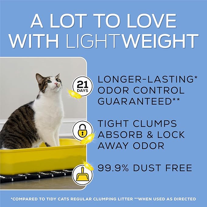 Purina Tidy Cats Lightweight, Low Dust, Clumping Cat Litter Odor Control 24/7 Performance Multi Cat Litter - 12 lb. Box