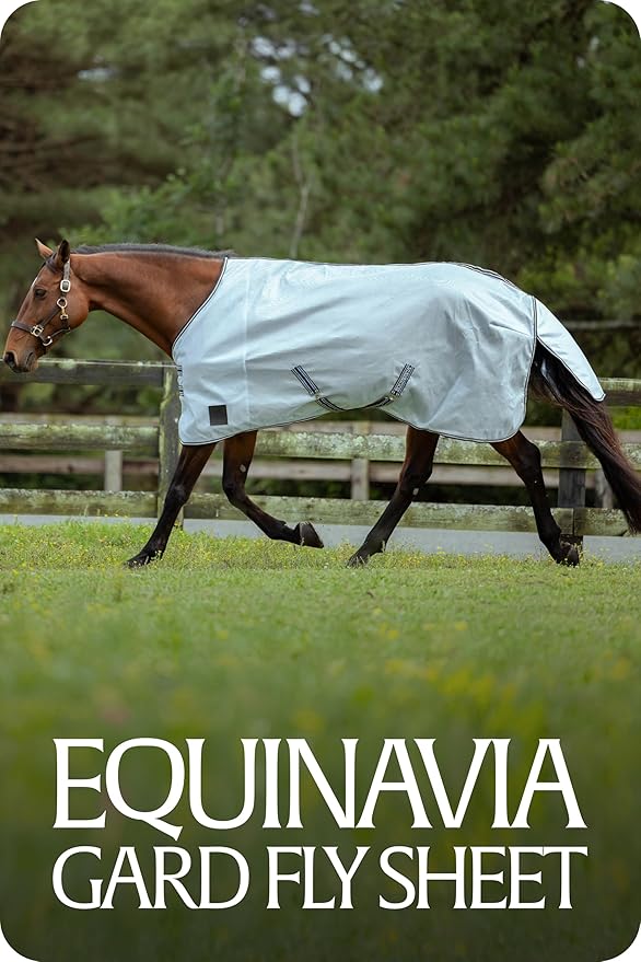 Equinavia Gard Horse Fly Sheet | UV Protection Mesh Fly Sheet for Horses | Lightweight Nylon Turnout Sheet Fly Sheets for Horses - Light Blue - 81 in