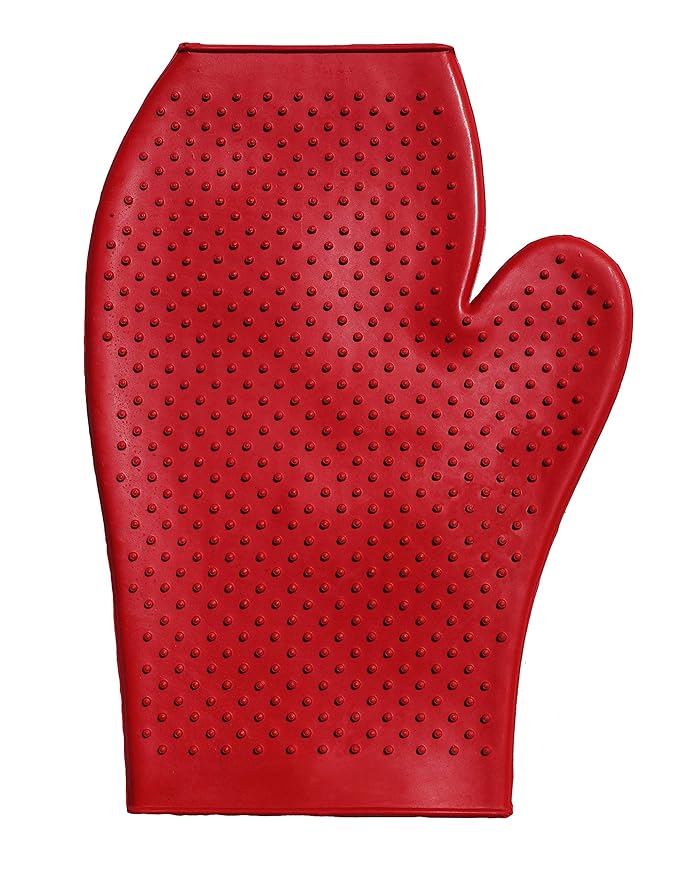 Horse Grooming Mitt (Red)
