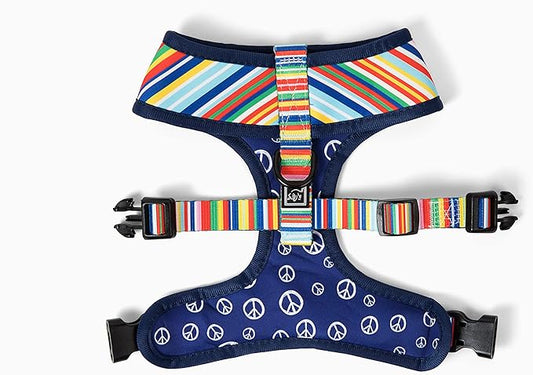 Lucky Love Dog, Boy or Girl Reversible Dog Vest, Adjustable Soft Comfortable, Hippie Dog Vest for Large Dogs, Stylish Dog Accessory, Hippie, Large