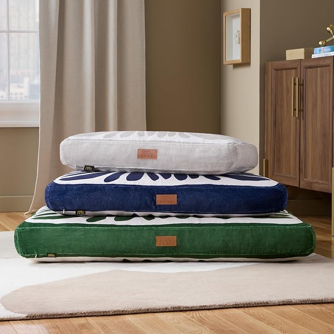 TOWN & COUNTRY LUXE CuddleTown Matisse Everwash® Pillow Pet Bed, Water Repellent Floor Pillow, Machine Washable Cover, Soft & Calming, Green, Large 44"x34"x4"