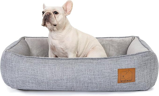 ATIFBOP Orthopedic Dog Bed, Memory Foam Dog Sofa with Removable Cover, Cooling Energy Gel. Couch, Pain Relief Pet Bed (33x23x9 inch, Grey)