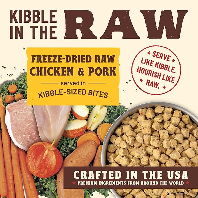 Primal Kibble in The Raw, Freeze Dried Dog Food, Puppy Recipe, Scoop & Serve, Made with Raw Protein, Whole Ingredient Nutrition, Crafted in The USA, Dry Dog Food 9 lb Bag