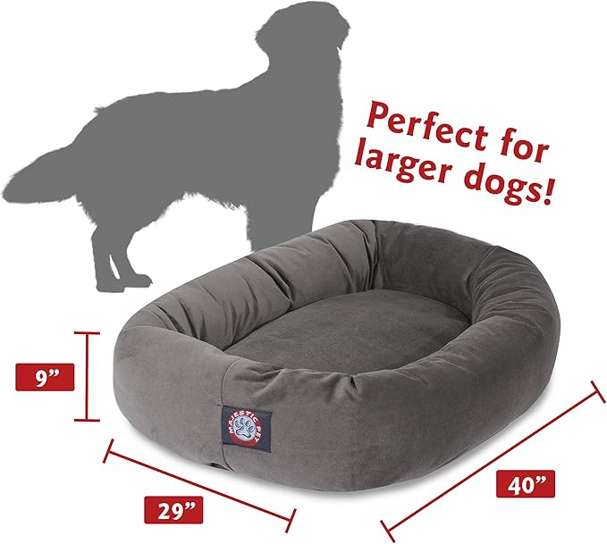 Majestic Pet Villa 32 Inch Shredded Memory Foam Dog Bed for Medium Sized Dogs 32x23x7 Inch–Orthopedic Dog Bed - Durable Pet Bed - Washable Medium Pet Bed with Head Support-Orange