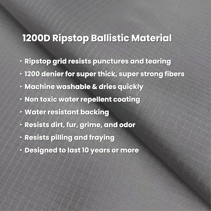 K9 Ballistics Tough Ripstop Dog Crate Pad - Durable, Machine Washable XXL Kennel & Travel Mat for XX Large Dogs, 53 x 36 Fits 54" Wire Crates, Sandstone