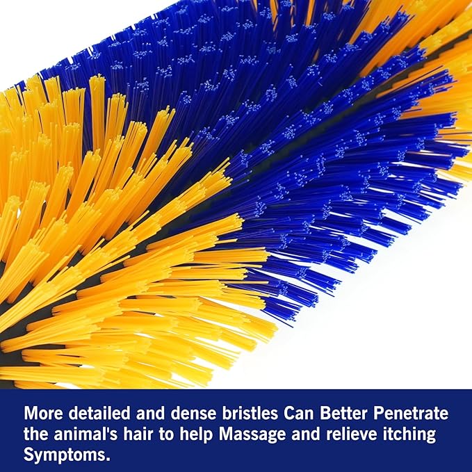 Livestock Scratching Brush Goat Scratcher Full Massage Grooming Brush with 4 Screws for Cattle, Sheep, Horses, Pigs