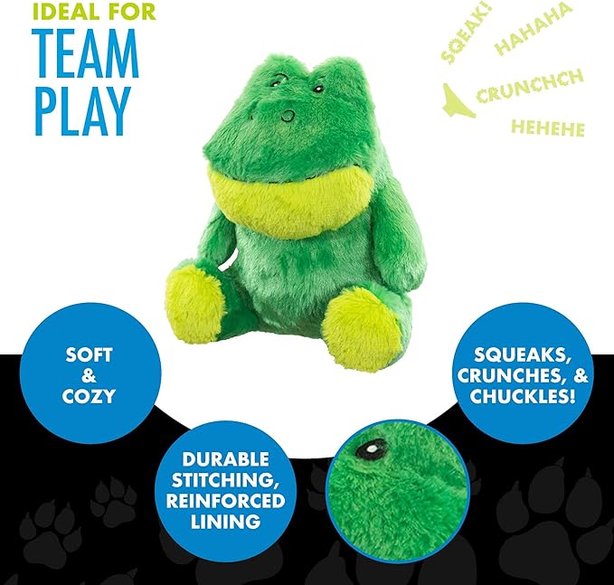 Hero Chuckles, Plush Squeaky Dog Toy, Durable Stuffed Animal with 3 in 1 Squeaker