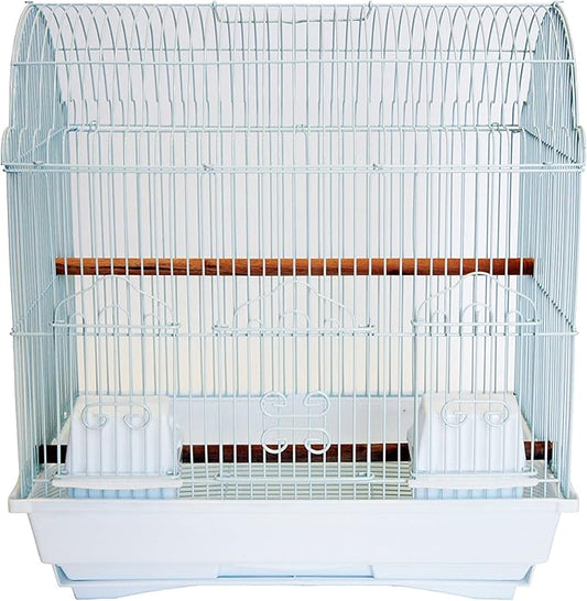 YML A1784 Bar Spacing Barn Top Bird Cage, White